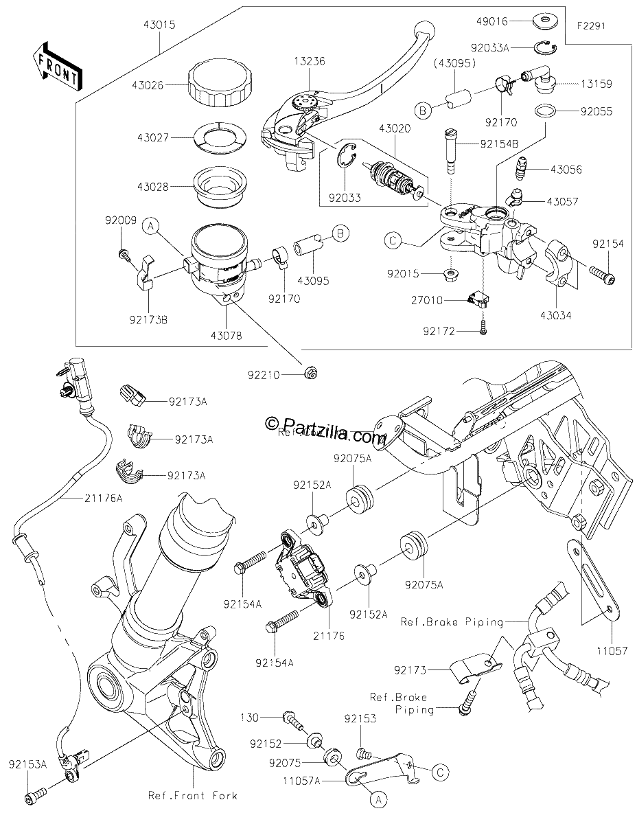 Diagrama de FRONT MASTER CYLINDER