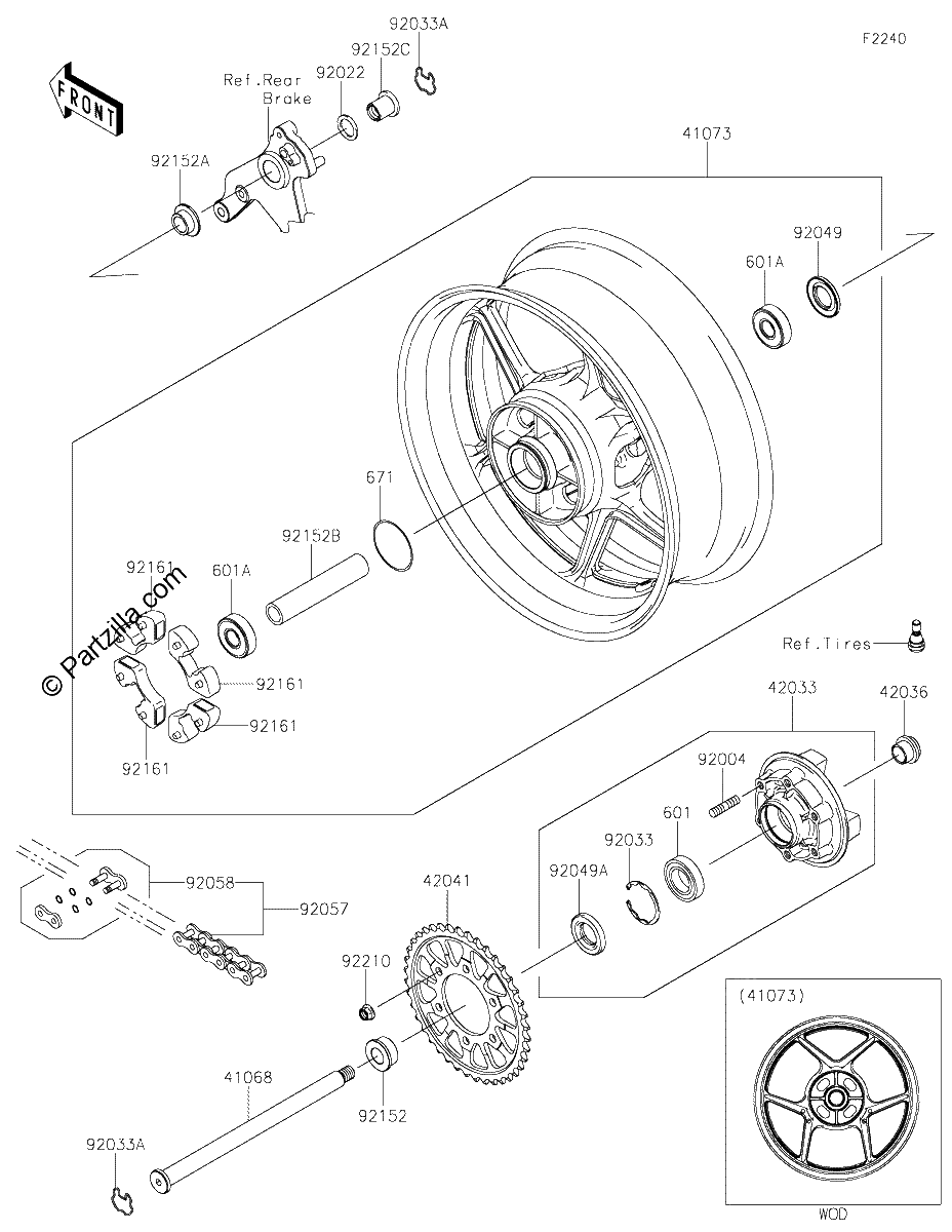 Diagrama de REAR WHEEL CHAIN