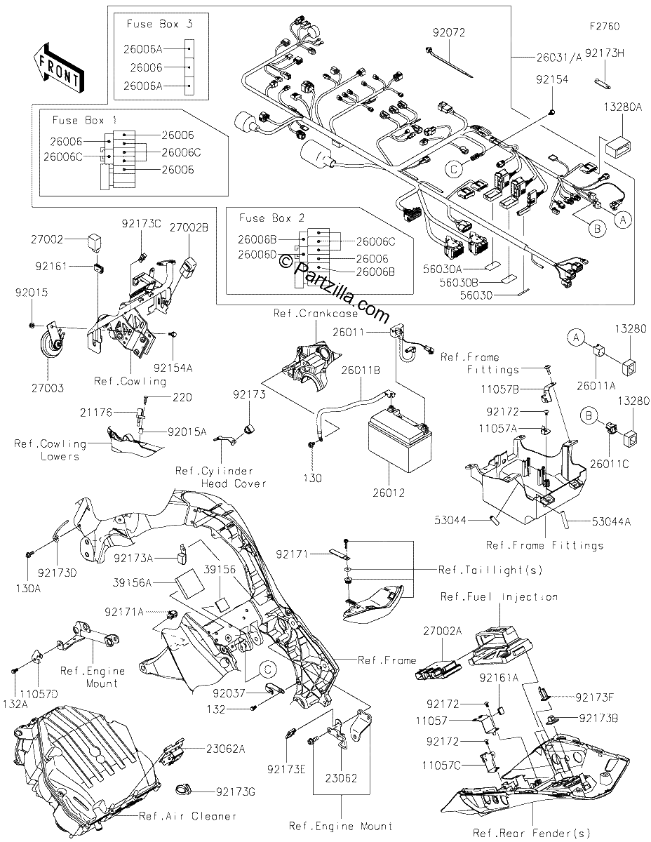 Diagrama de CHASSIS ELECTRICAL EQUIPMENT