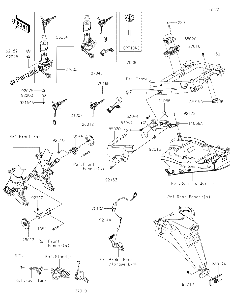 Diagrama de IGNITION SWITCH LOCKS REFLECTORS