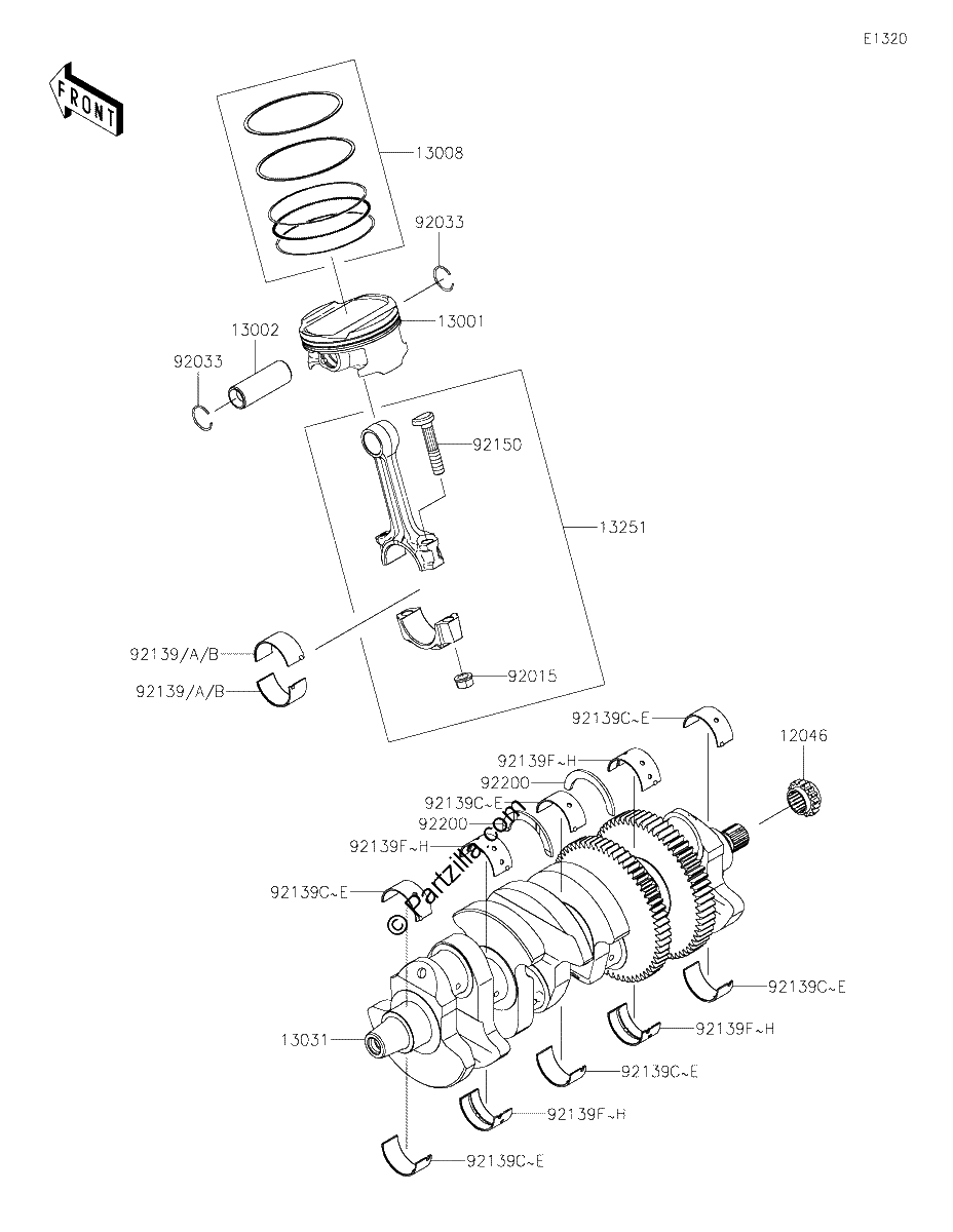Diagrama de CRANKSHAFT PISTON S