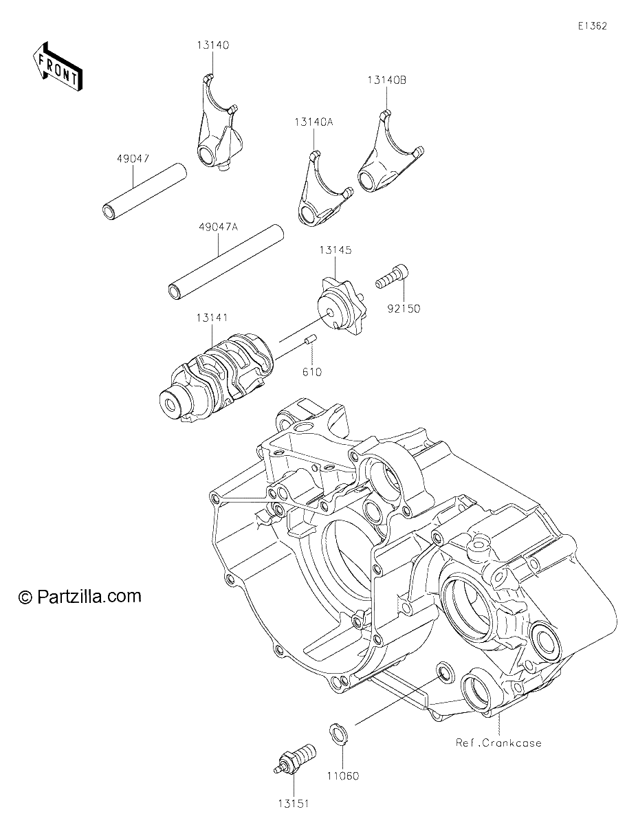 Diagrama de GEAR CHANGE DRUM SHIFT FORK S