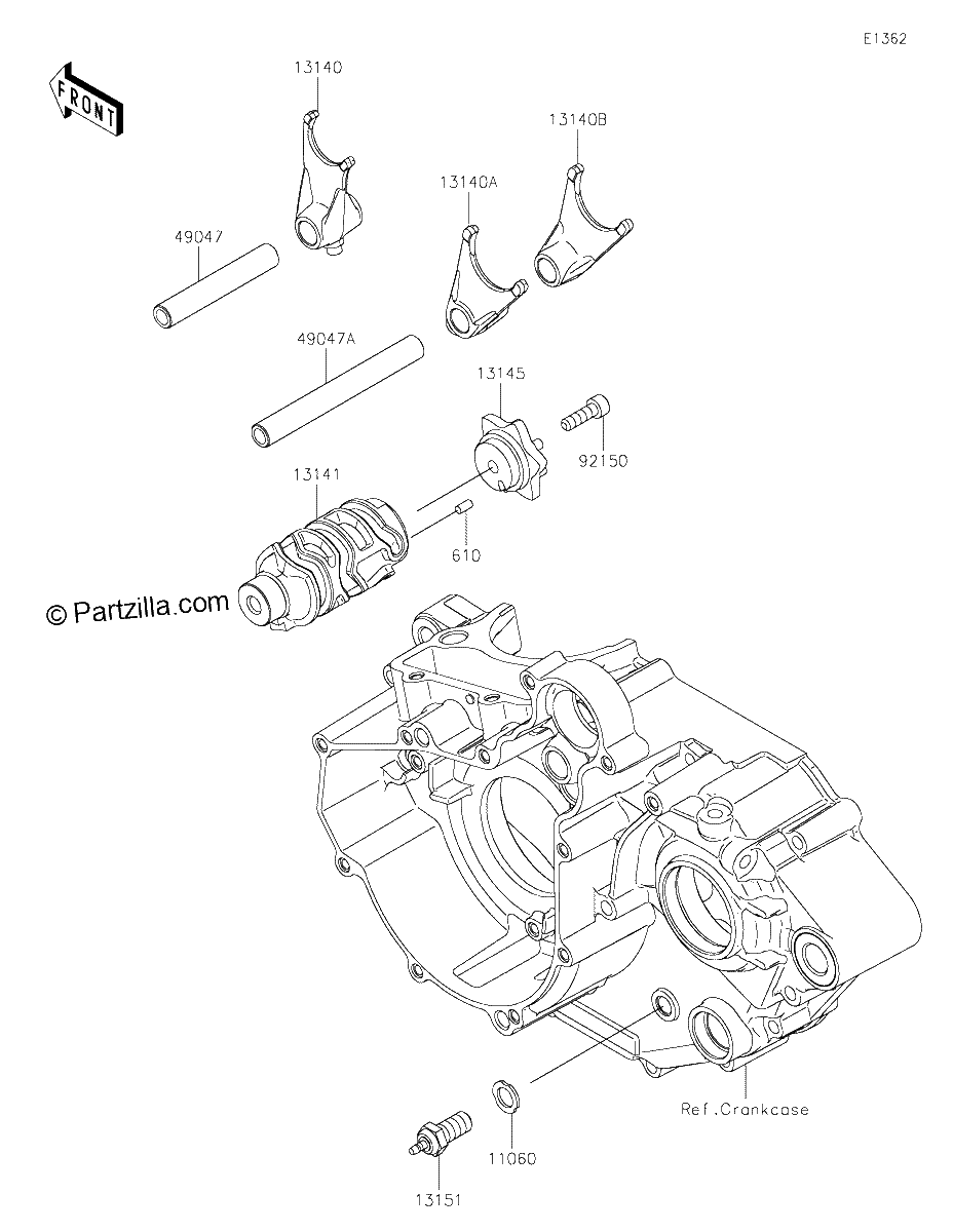 Diagrama de GEAR CHANGE DRUM SHIFT FORK S