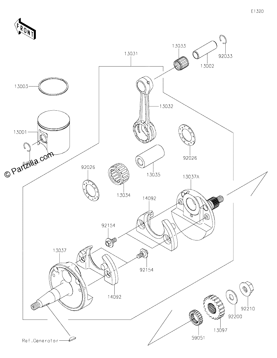 Diagrama de CRANKSHAFT PISTON S
