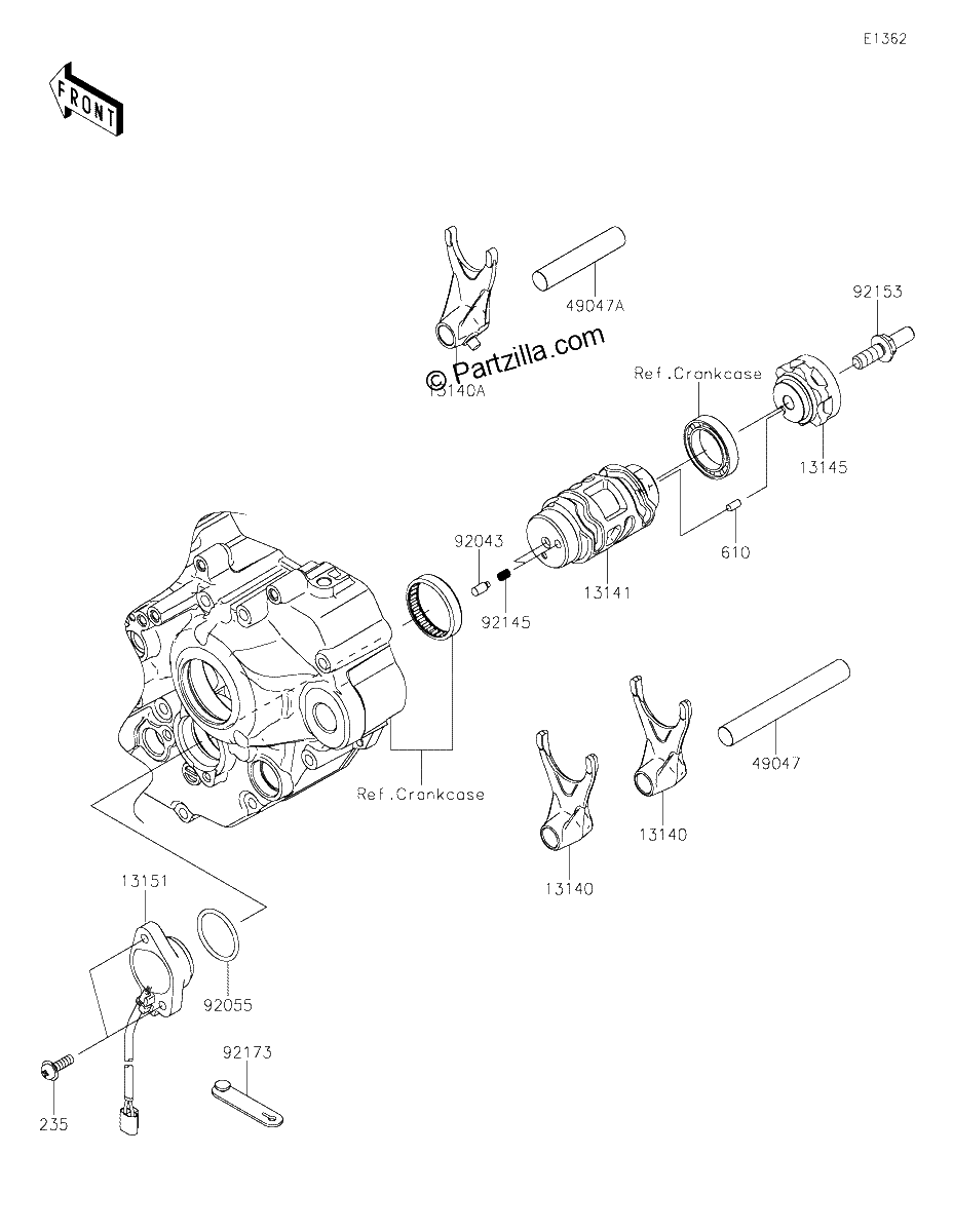 Diagrama de GEAR CHANGE DRUM SHIFT FORK S