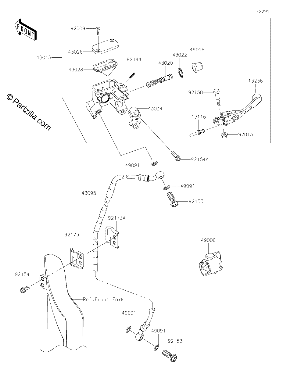 Diagrama de FRONT MASTER CYLINDER