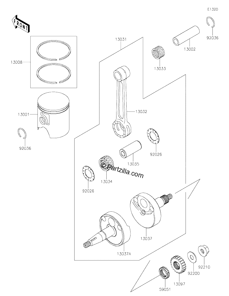 Diagrama de CRANKSHAFT PISTON S