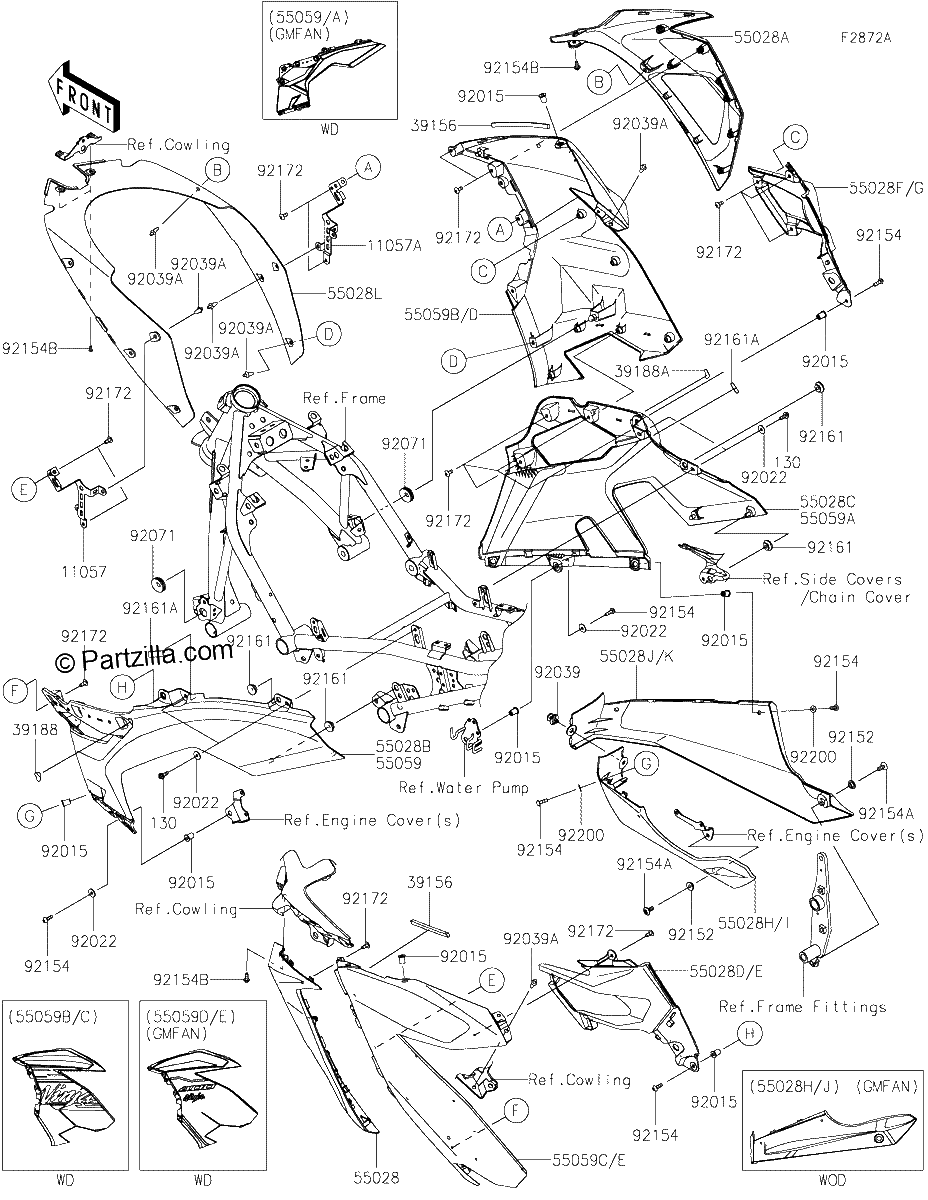 Diagrama de COWLING LOWERS GMFAN GMFAL