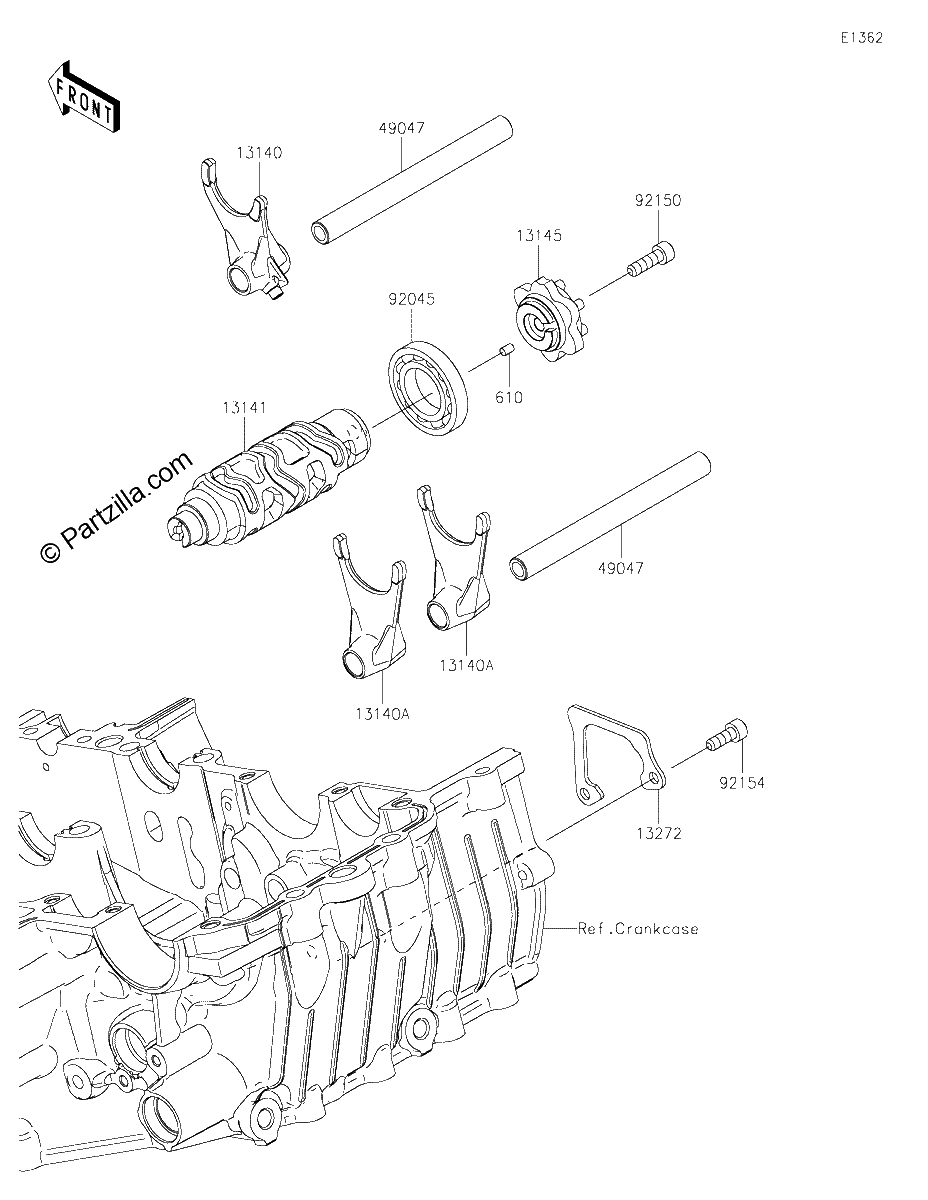 Diagrama de GEAR CHANGE DRUM SHIFT FORK S