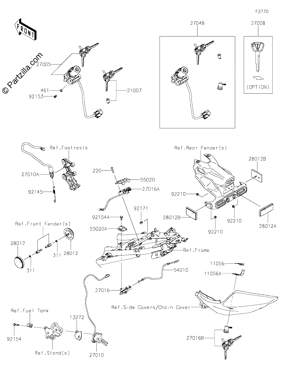 Diagrama de IGNITION SWITCH LOCKS REFLECTORS