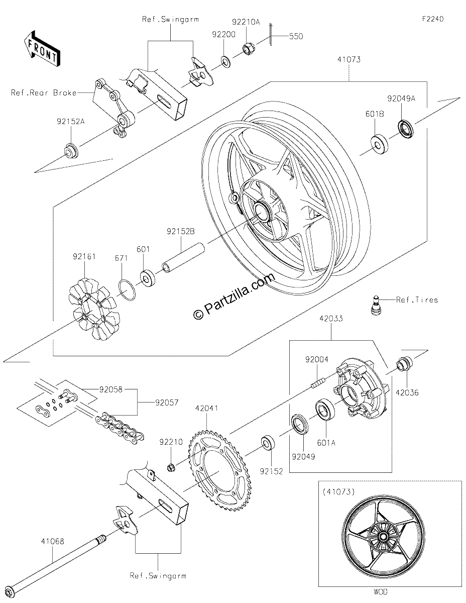 Diagrama de REAR WHEEL CHAIN