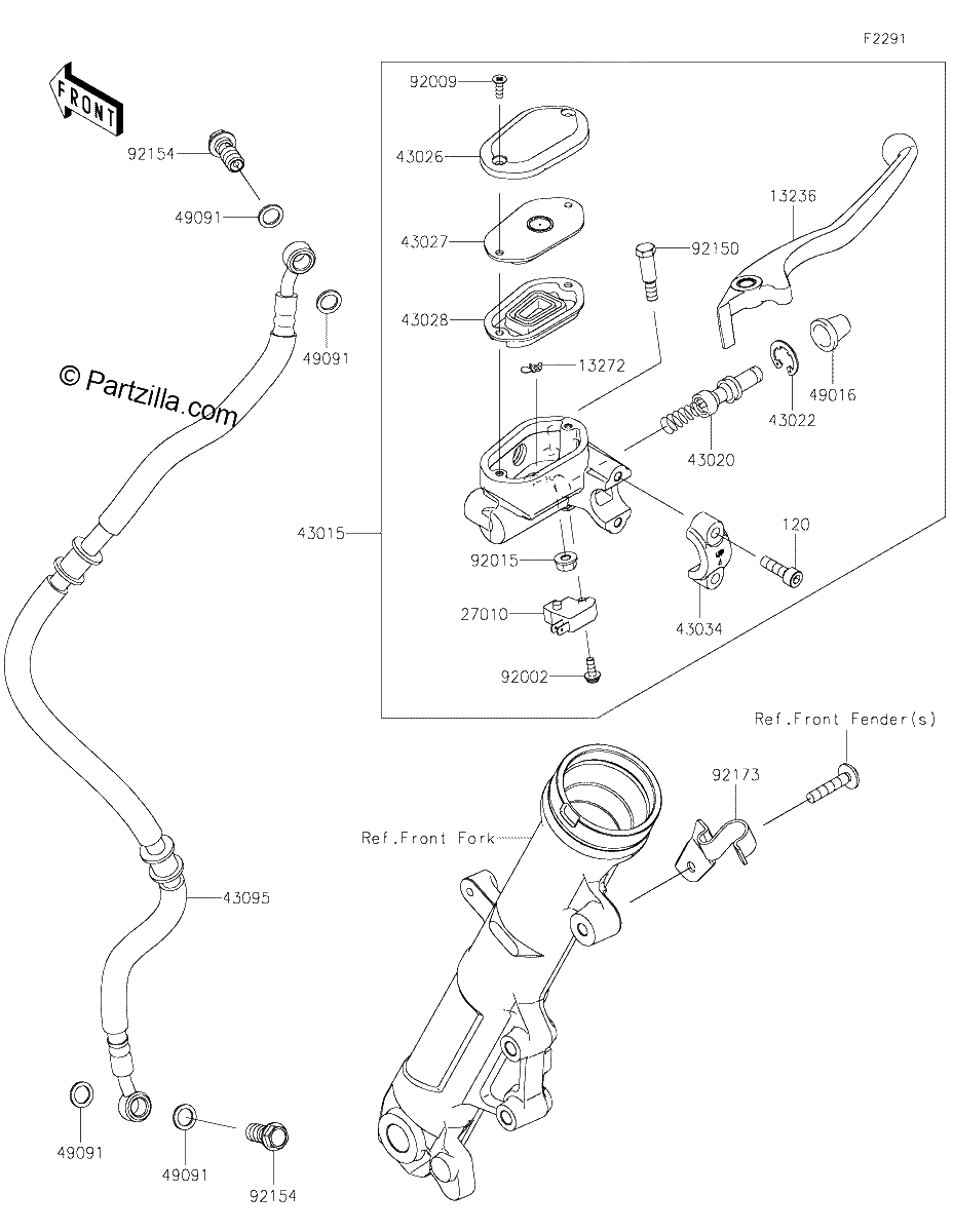 Diagrama de FRONT MASTER CYLINDER