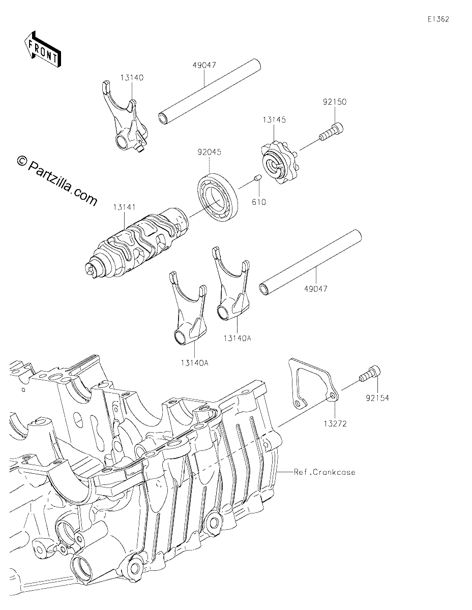 Diagrama de GEAR CHANGE DRUM SHIFT FORK S