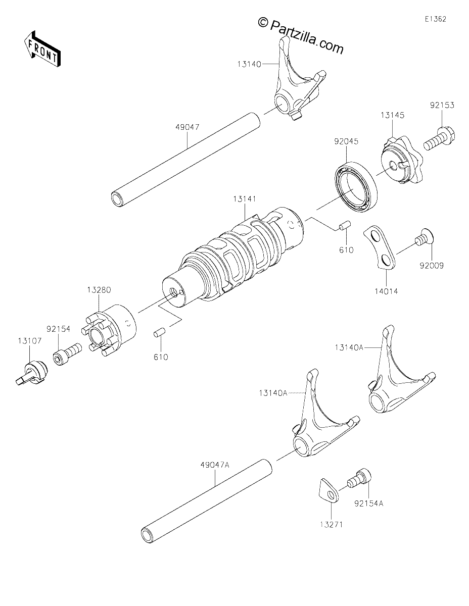 Diagrama de GEAR CHANGE DRUM SHIFT FORK S