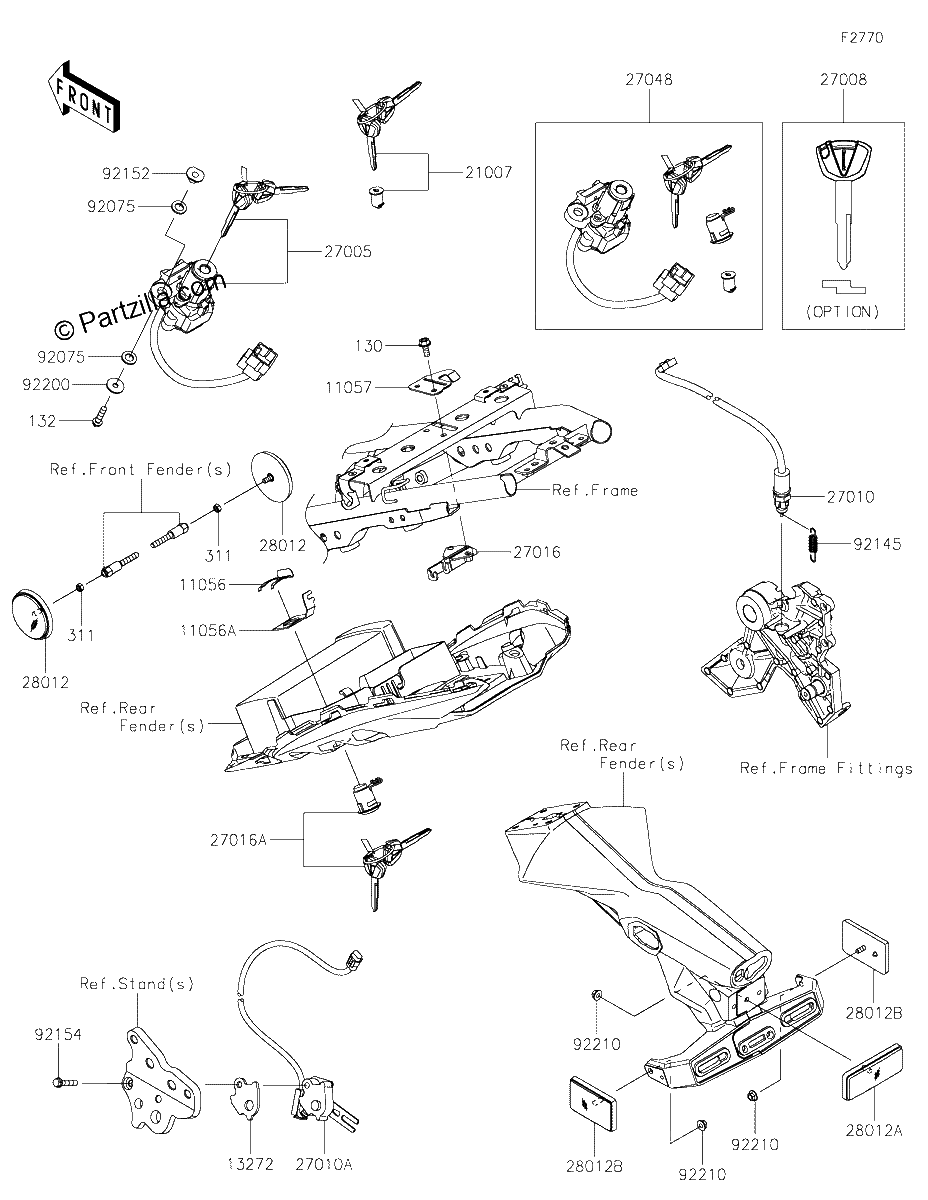 Diagrama de IGNITION SWITCH LOCKS REFLECTORS