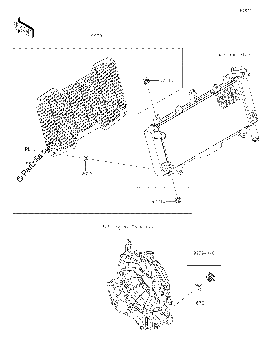 Diagrama de ACCESSORY RADIATOR SCREEN AND CAP