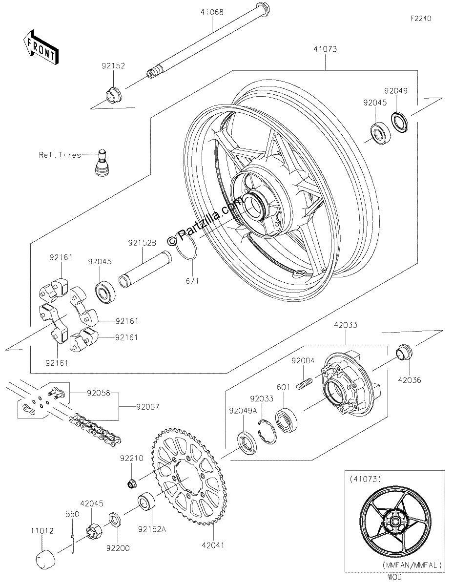 Diagrama de REAR WHEEL CHAIN