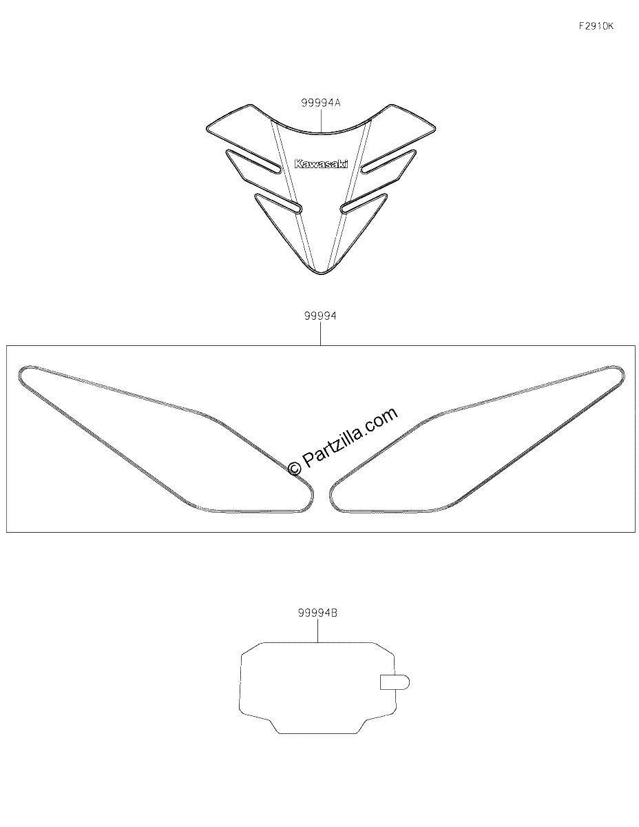 Diagrama de ACCESSORY TANK PADS AND METER FILM