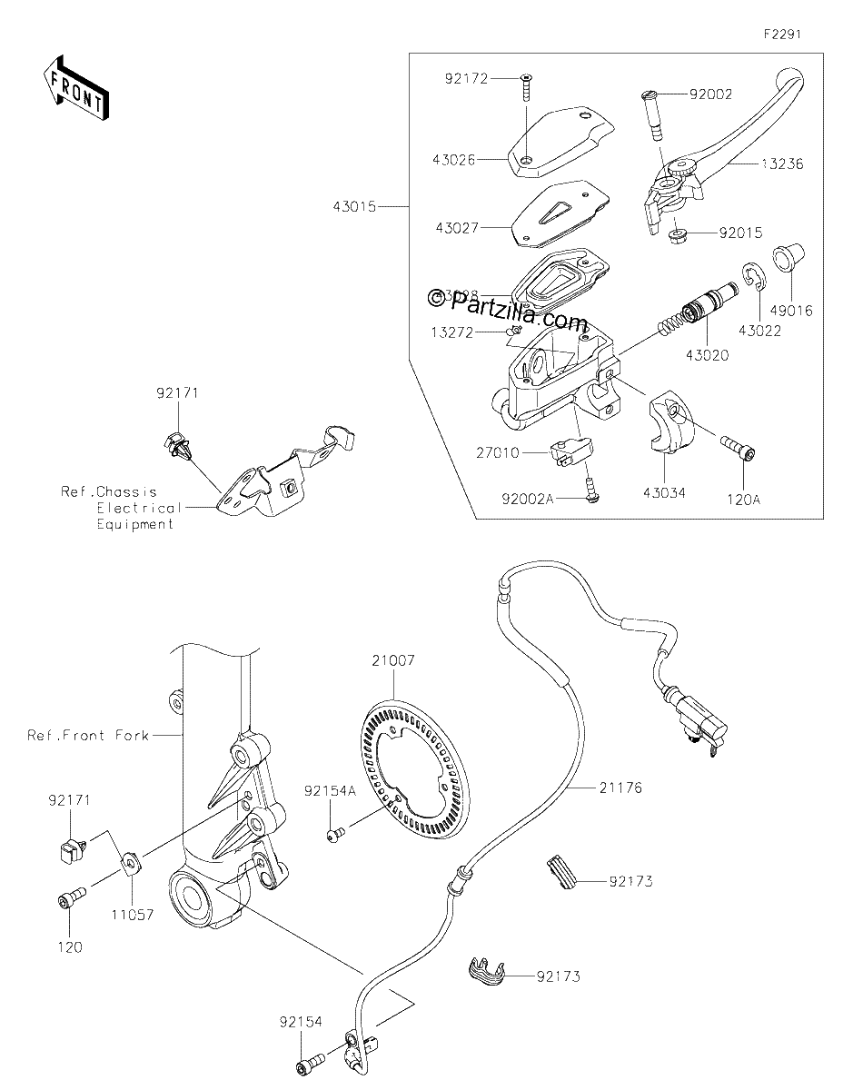 Diagrama de FRONT MASTER CYLINDER