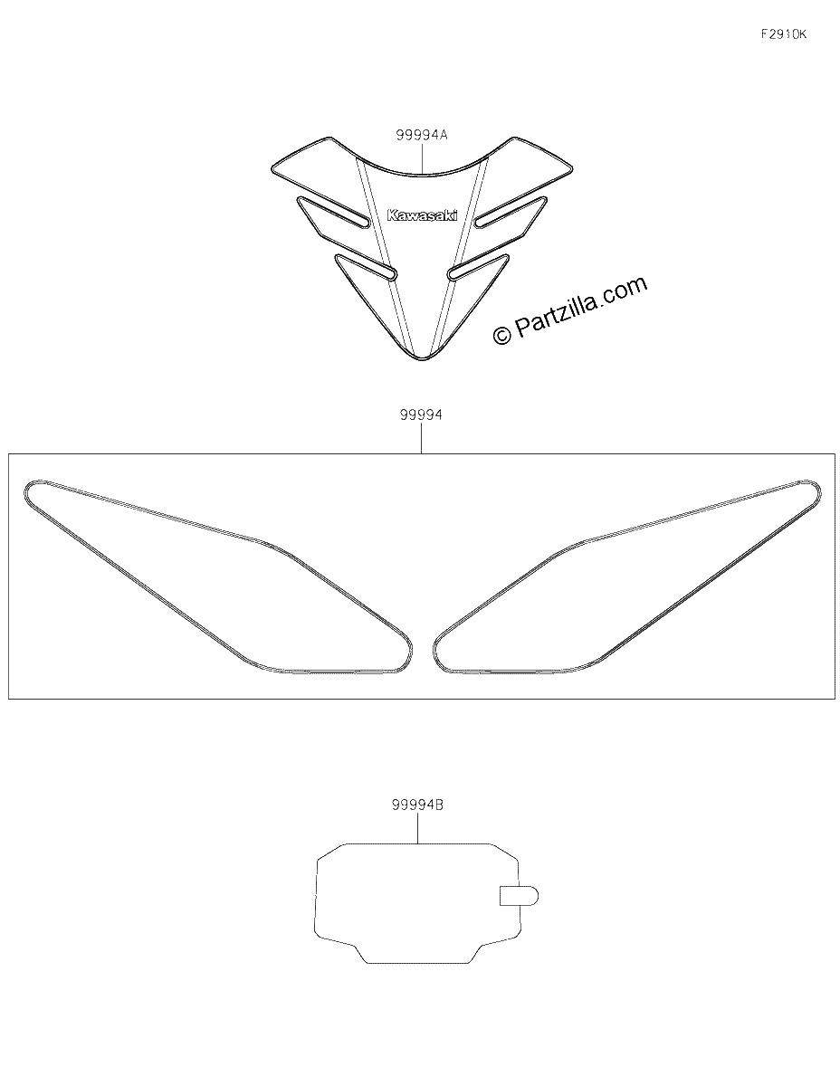 Diagrama de ACCESSORY TANK PADS AND METER FILM