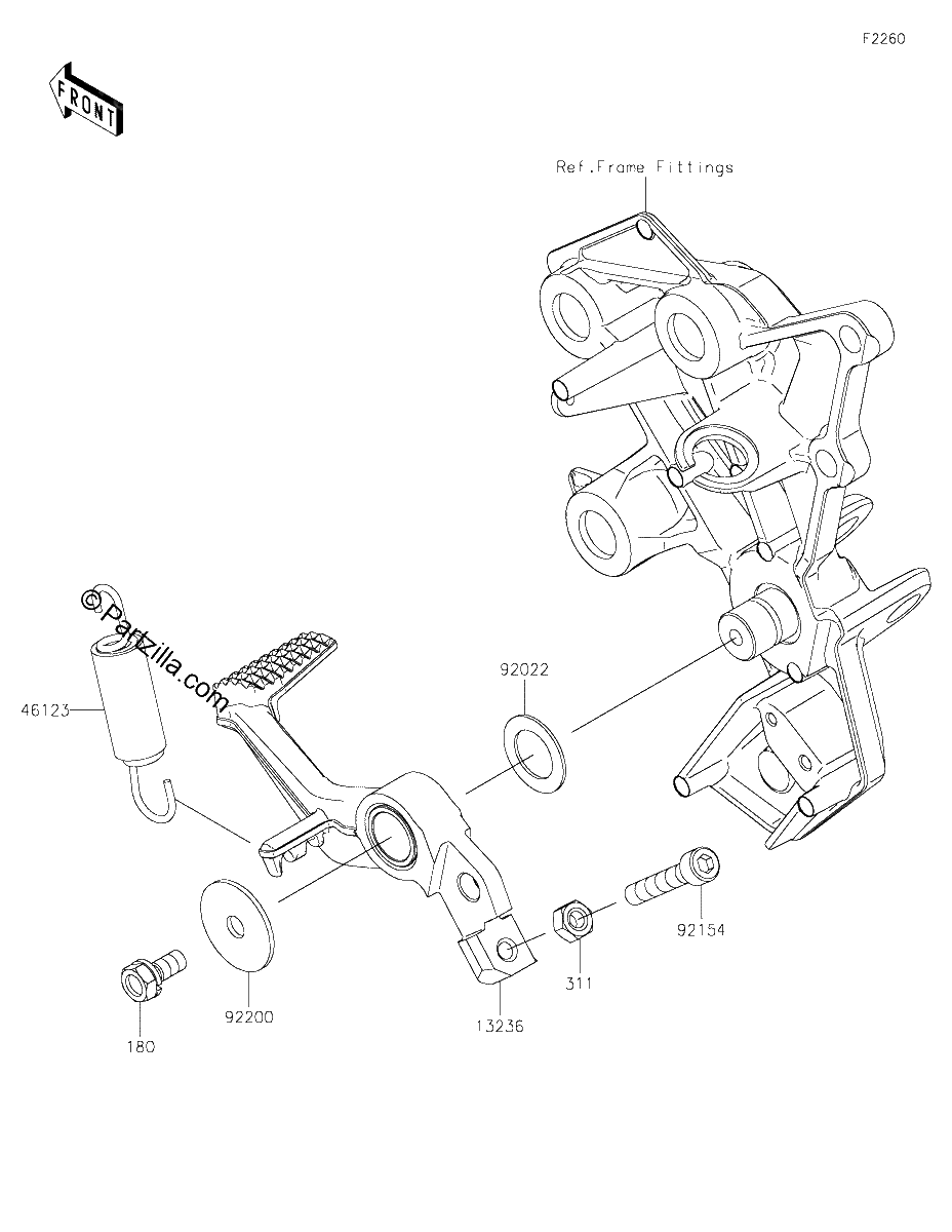 Diagrama de BRAKE PEDAL TORQUE LINK