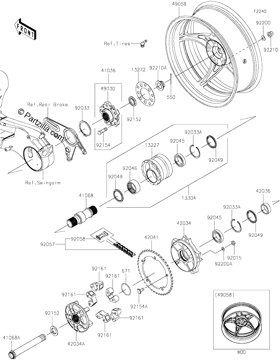 Diagrama de REAR WHEEL CHAIN