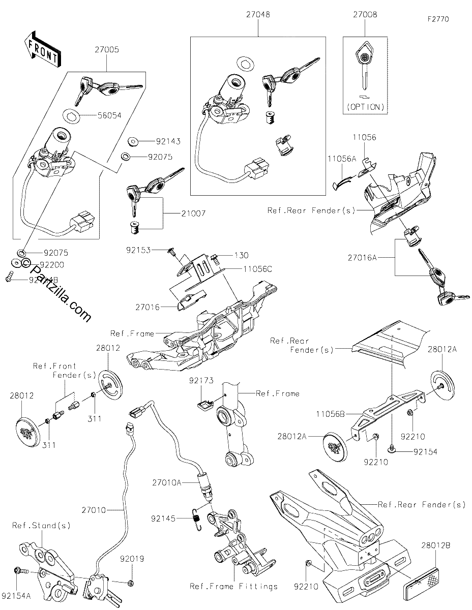 Diagrama de IGNITION SWITCH LOCKS REFLECTORS