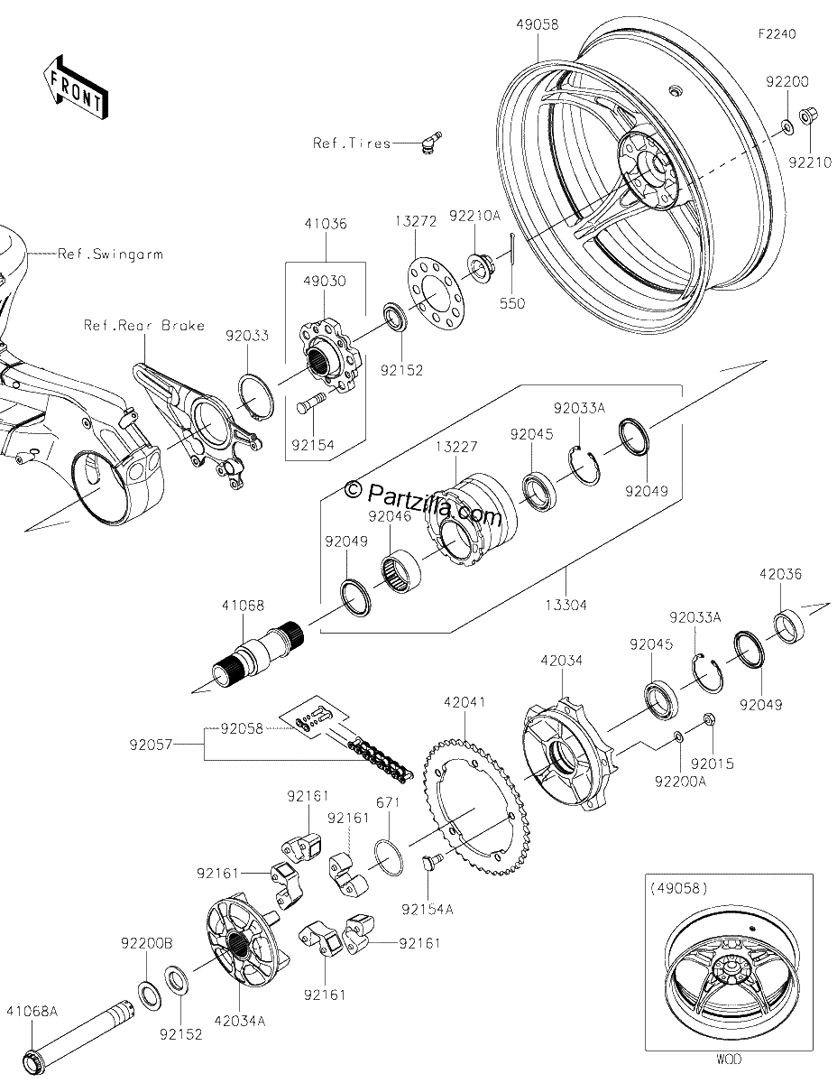 Diagrama de REAR WHEEL CHAIN