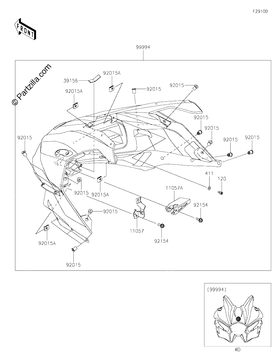 Diagrama de ACCESSORY CARBON COWLING JMFNN JMFNL