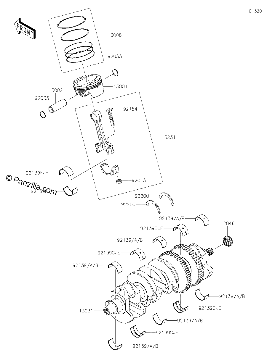 Diagrama de CRANKSHAFT PISTON S