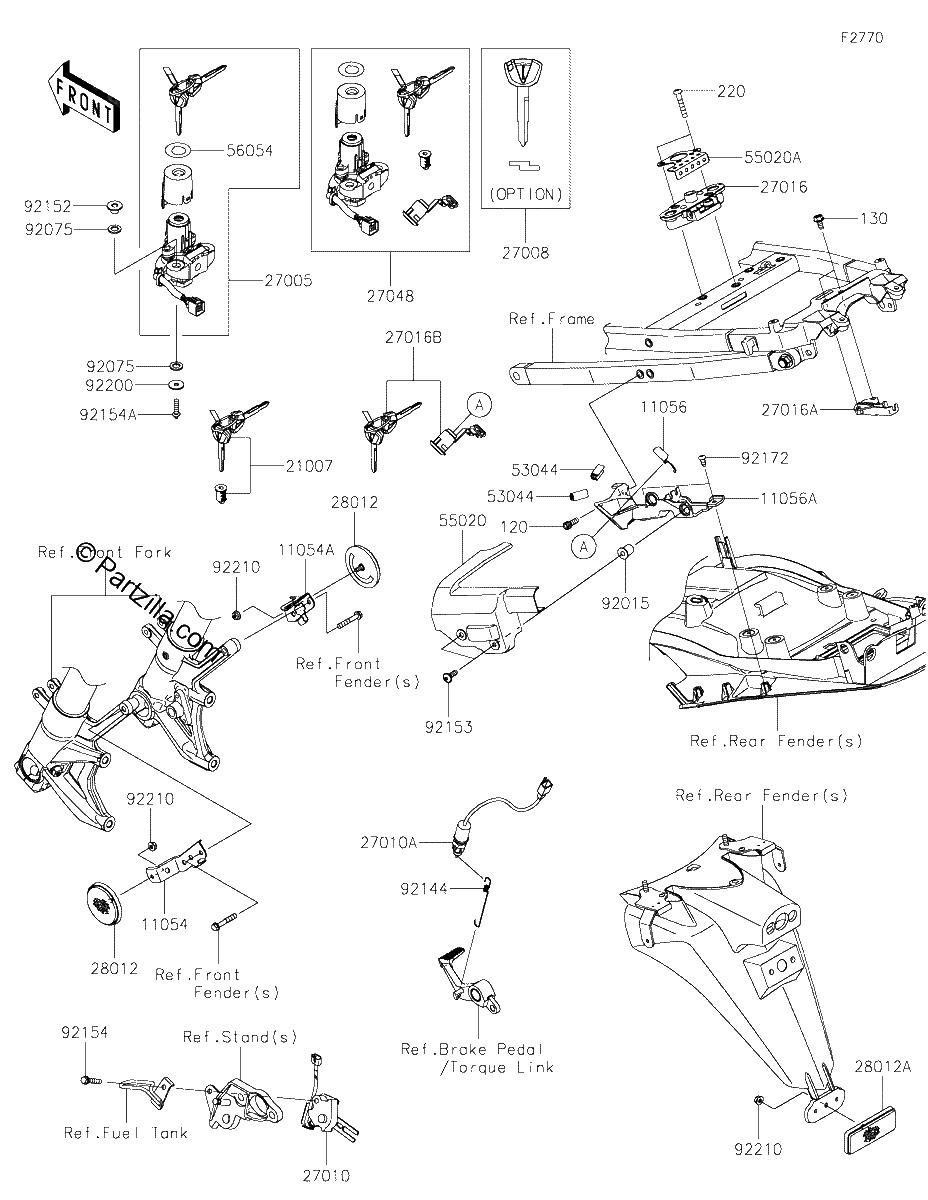 Diagrama de IGNITION SWITCH LOCKS REFLECTORS