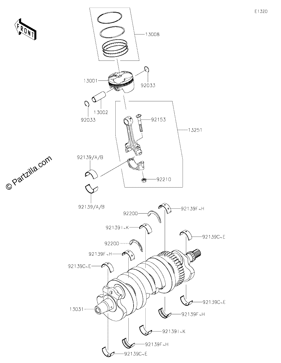Diagrama de CRANKSHAFT PISTON S