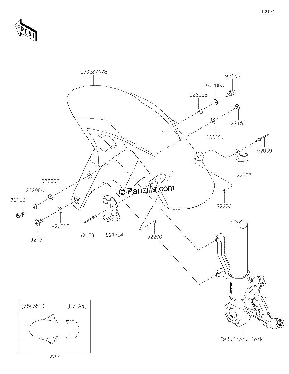 Diagrama de FRONT FENDER S