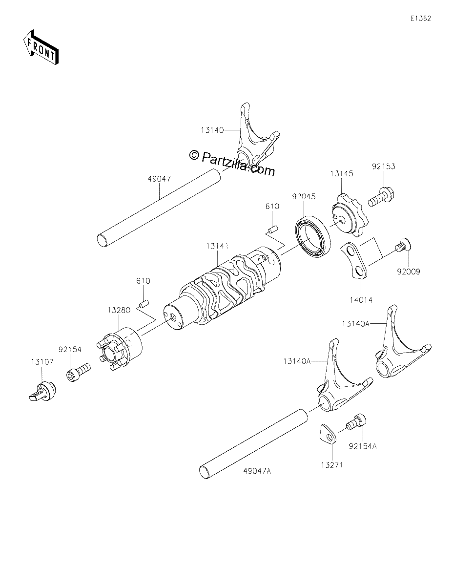 Diagrama de GEAR CHANGE DRUM SHIFT FORK S