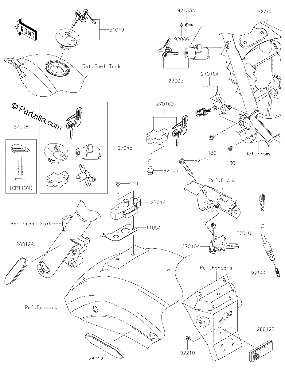 Diagrama de IGNITION SWITCH LOCKS REFLECTORS