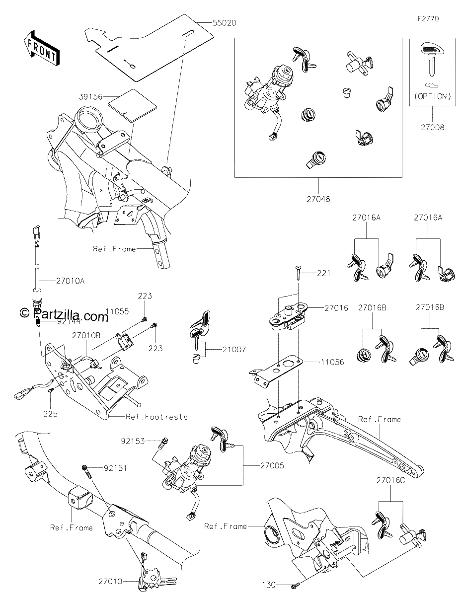 Diagrama de IGNITION SWITCH LOCKS REFLECTORS