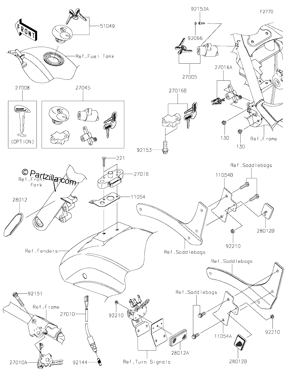 Diagrama de IGNITION SWITCH LOCKS REFLECTORS