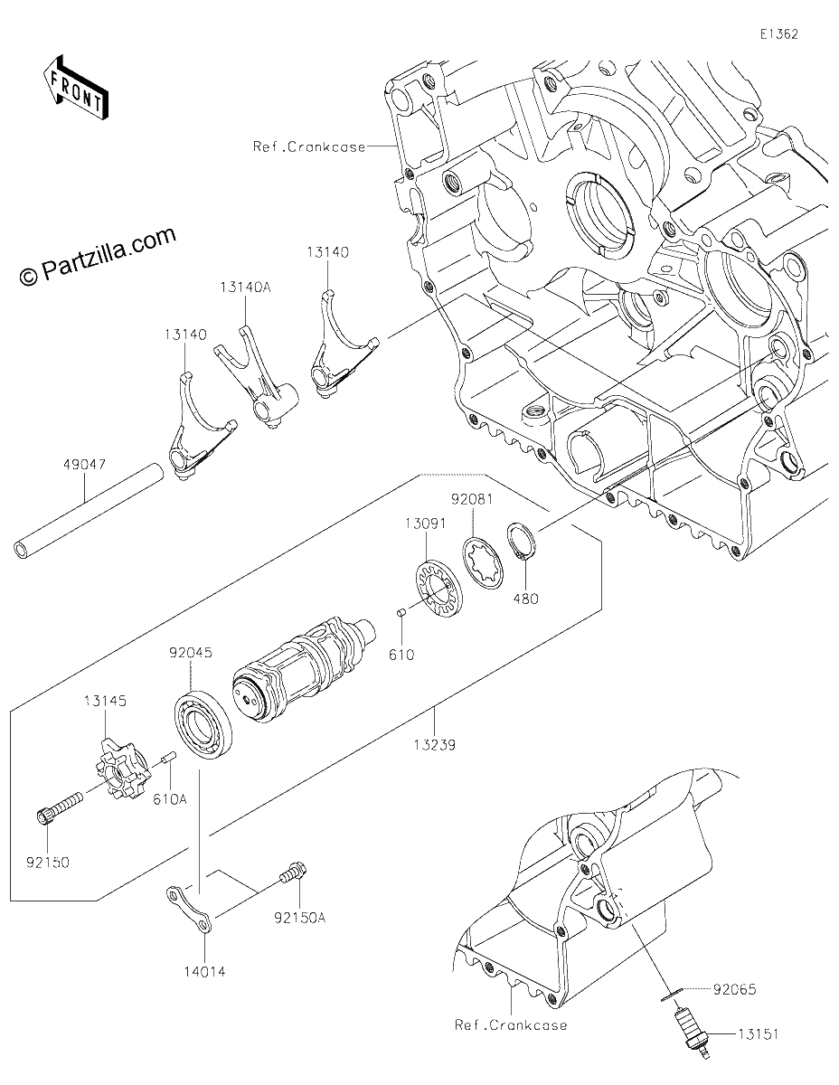 Diagrama de GEAR CHANGE DRUM SHIFT FORK S