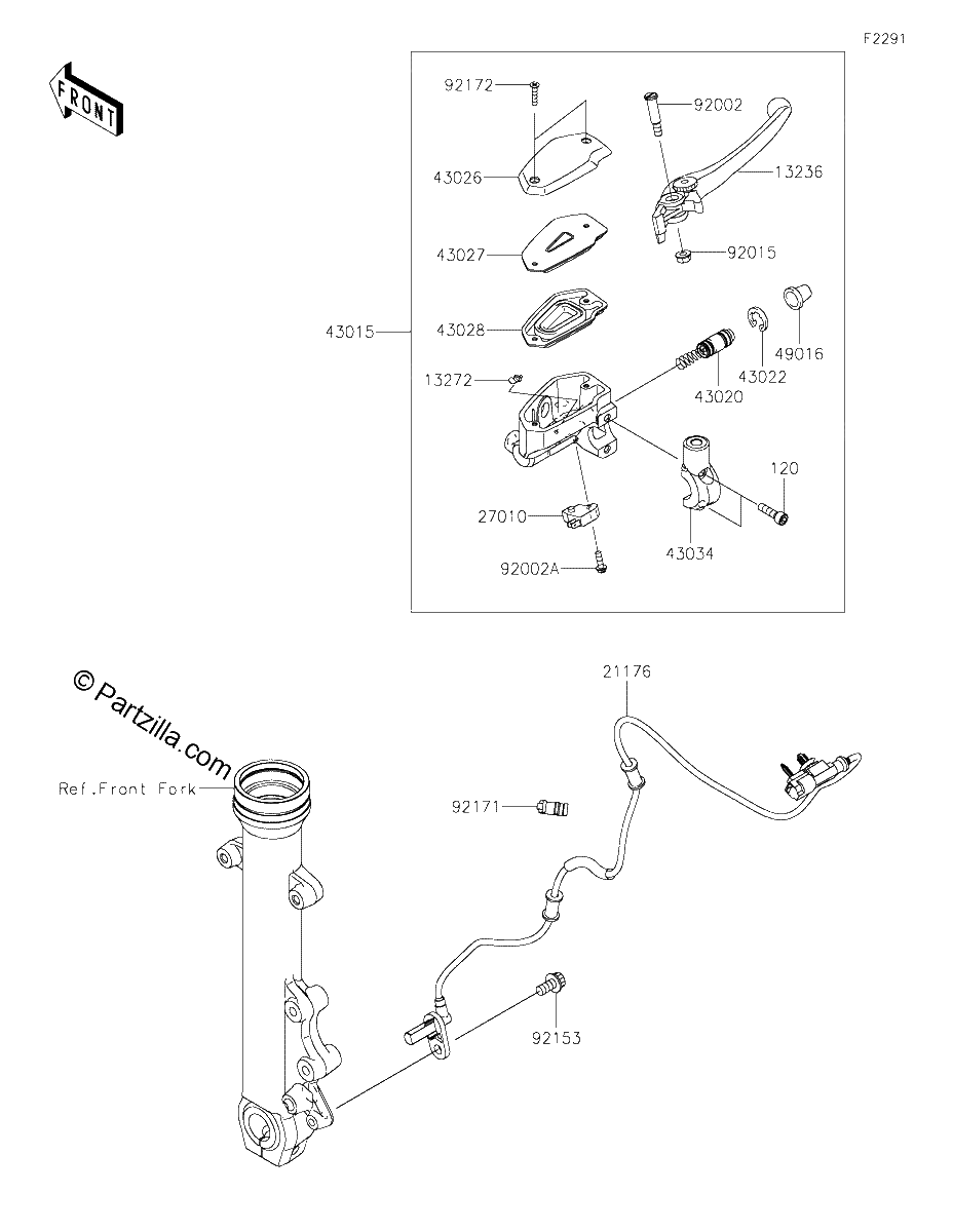 Diagrama de FRONT MASTER CYLINDER EMFNN EMFNL
