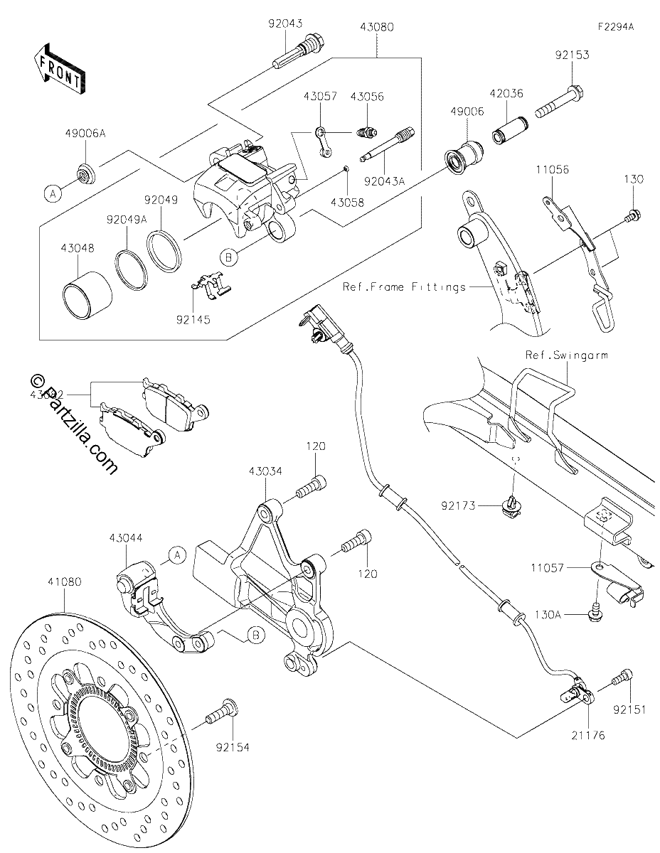 Diagrama de REAR BRAKE ENFNN ENFNL