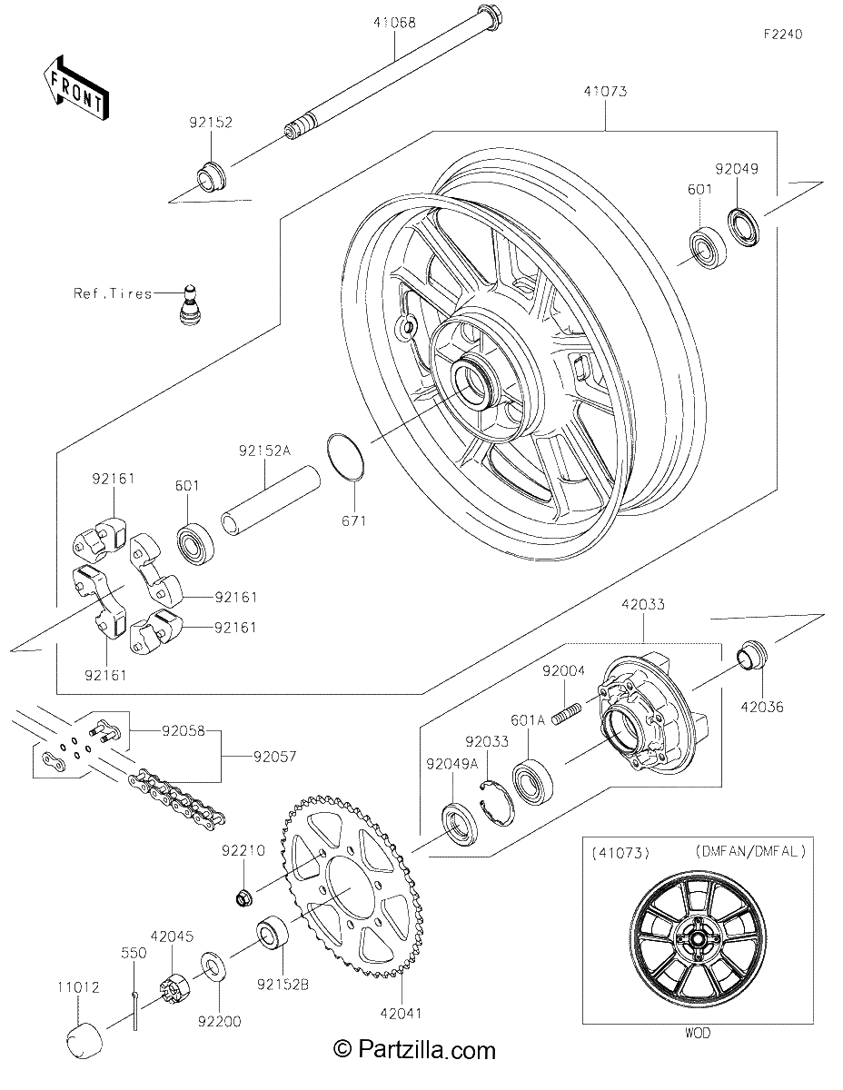 Diagrama de REAR WHEEL CHAIN