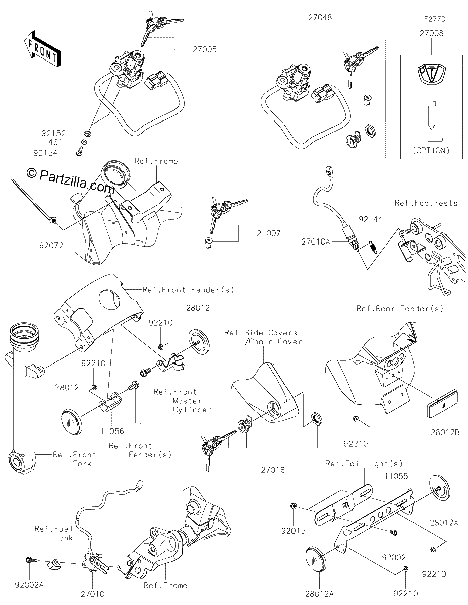 Diagrama de IGNITION SWITCH LOCKS REFLECTORS