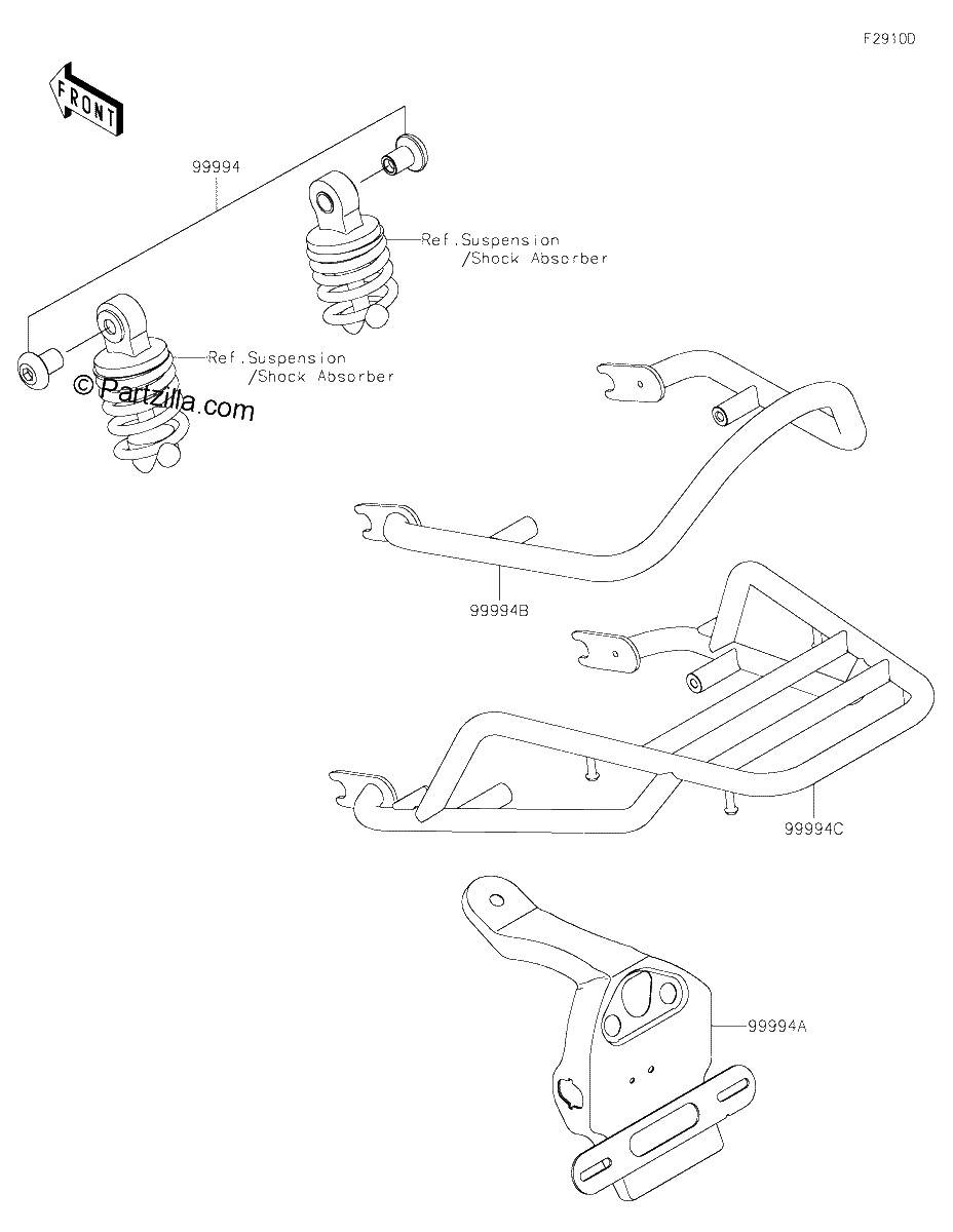 Diagrama de ACCESSORY RR CARRIER AND GRAB RAIL ETC