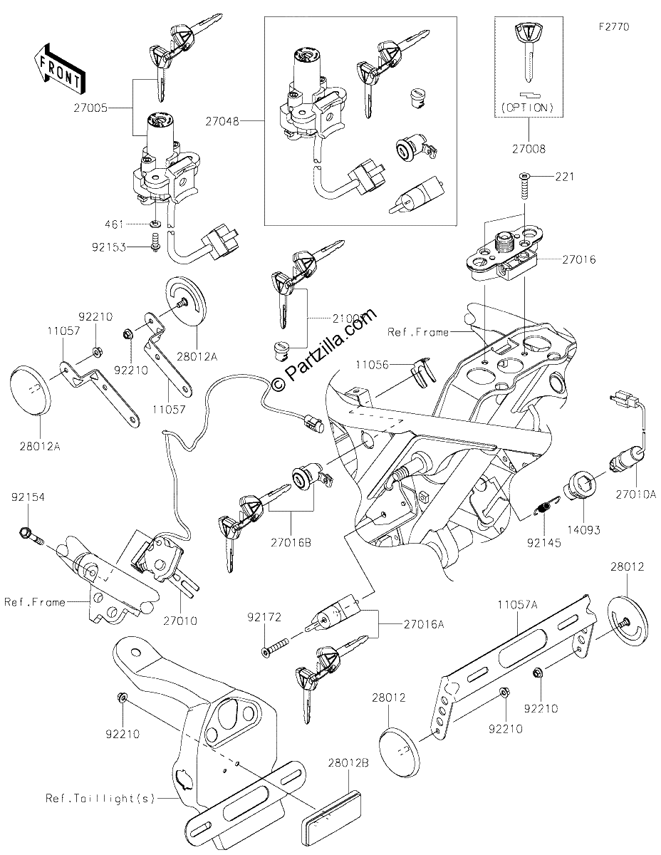 Diagrama de IGNITION SWITCH LOCKS REFLECTORS