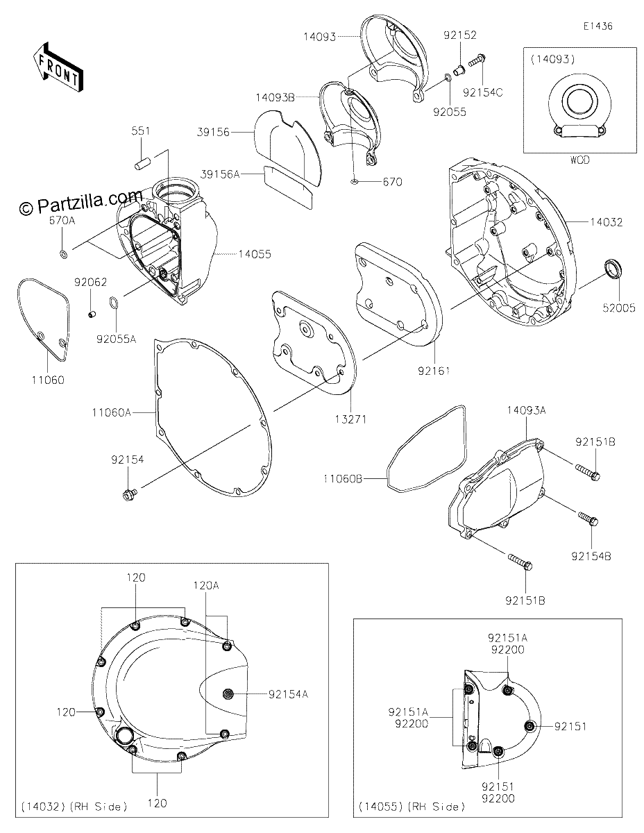 Diagrama de RIGHT ENGINE COVER S