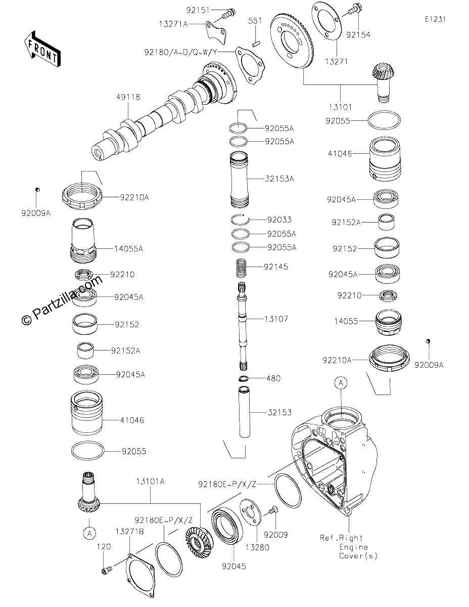 Diagrama de CAMSHAFT S BEVEL GEAR