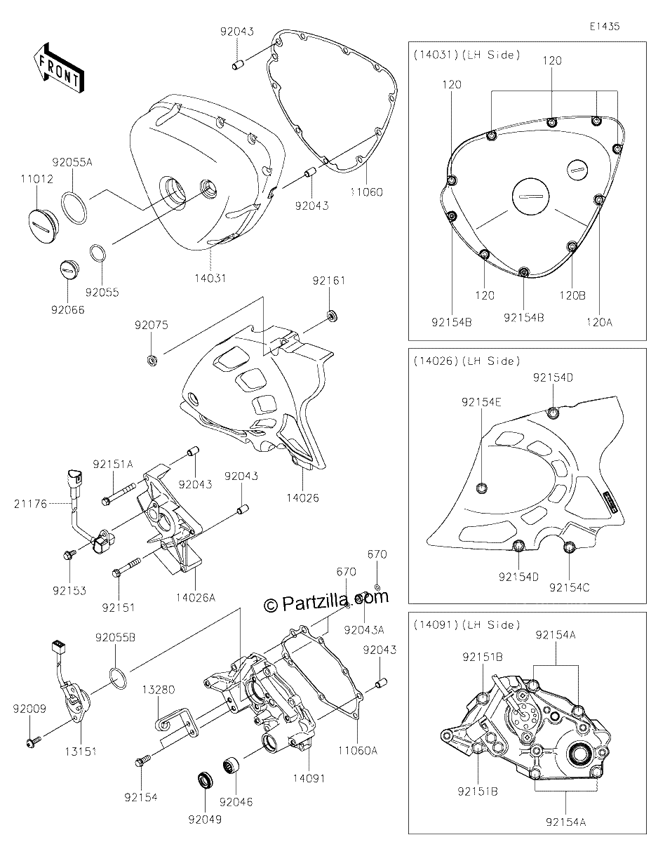 Diagrama de LEFT ENGINE COVER S