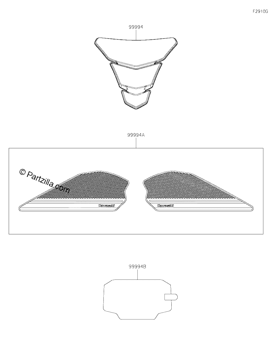 Diagrama de ACCESSORY TANK PADS AND METER FILM