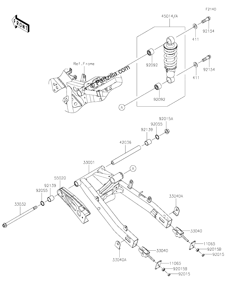 Diagrama de SWINGARM SHOCK ABSORBER