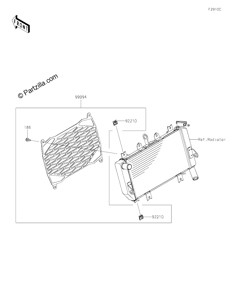Diagrama de ACCESSORY RADIATOR SCREEN